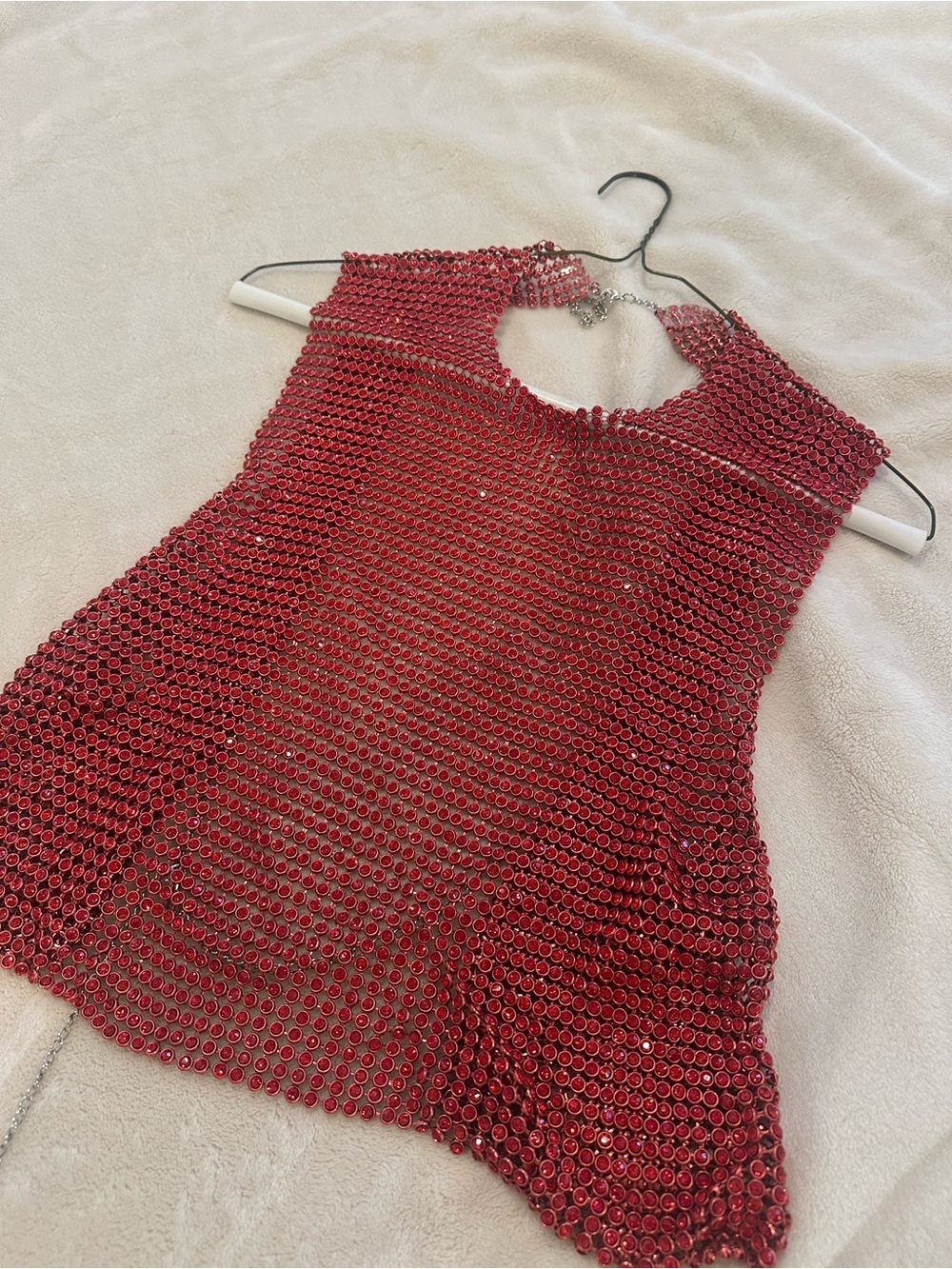 12th Tribe Red Rhinestone Crop Tank Top - Picture 4 of 7